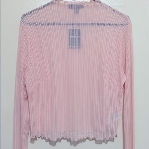 Forever21 Women’s Long Sleeve Knit Top Mesh Light Pink Sz 0X